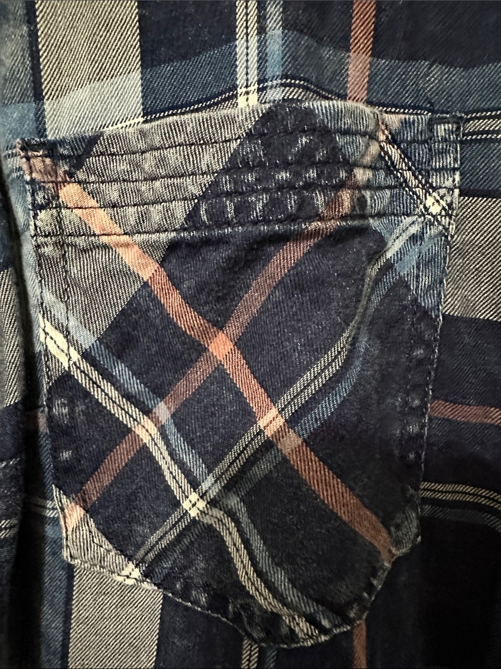 Maurices Blue Plaid Button Cuff Shirt - Picture 3 of 7